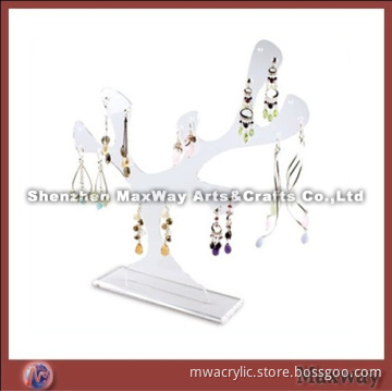 Dull polished tree-like acrylic/lucite jewelry/earing display/holder rack